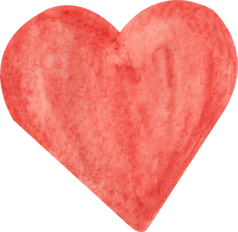 Watercolor Red Heart